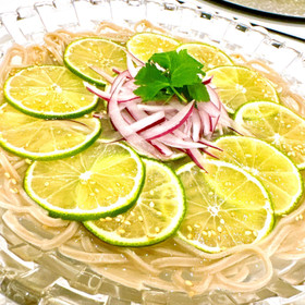 塩つゆ冷やしライム蕎麦