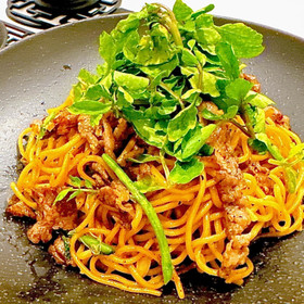 牛肉とクレソンの大人の優しい焼きそば