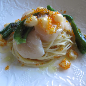 ホタテとししとうの冷製パスタ