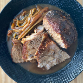 ネギと豚肉の黒胡椒煮