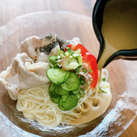 夏にぴったり『豆乳梅味噌そうめん』