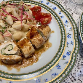 鶏ササミのチーズロール＆糀ドレッシングのマカロニサラダ