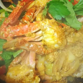 カニカレー炒め