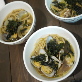 あさりと岩のりのスープパスタ