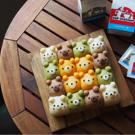秋色クマさん達のちぎりパン