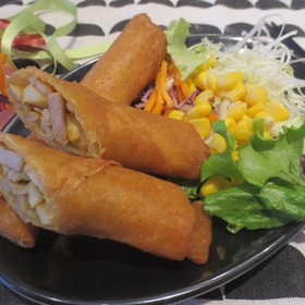 豚バラとタケノコのカレー春巻き