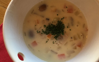 豆乳根菜クラムチャウダー