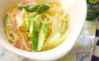 春野菜のレモンクリームパスタ