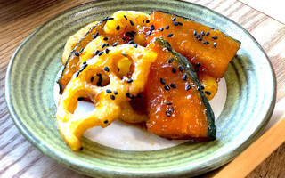 揚げレンコンと南瓜の甘酢