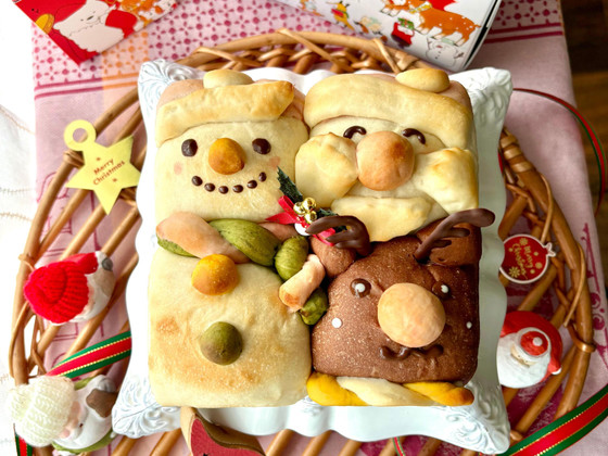 12月クリスマスレッスン【パン】『サンタトナカイスノーマンの
