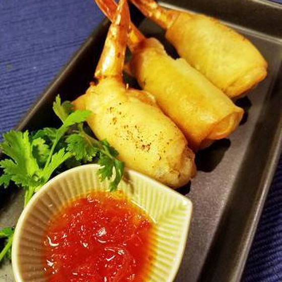 新年はタイのお粥と海老の春巻きでスタート♪