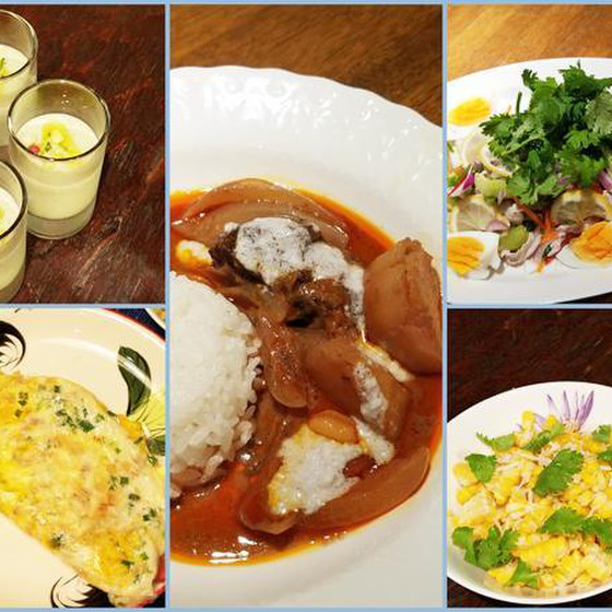 タイカレーと夏野菜で、エスニックテーブル