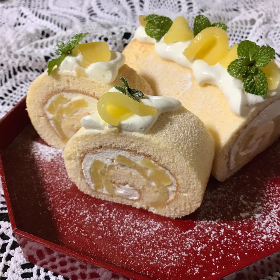 煮リンゴのロールケーキ＆手作りほうとう