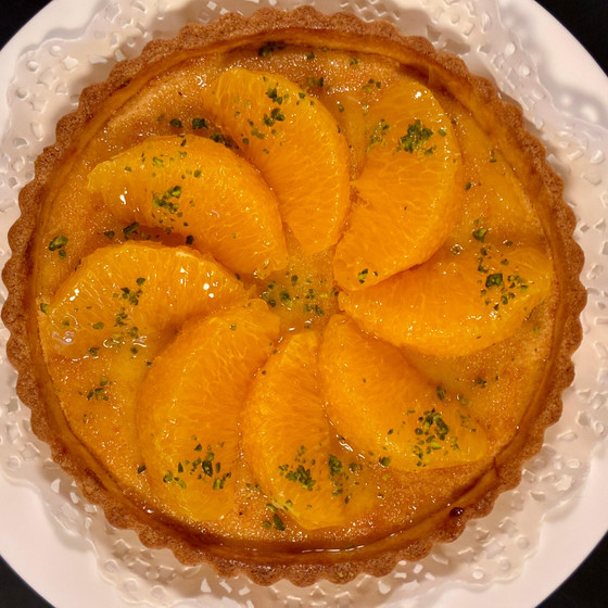 オレンジのタルト　レモンと鶏肉のピラフ風