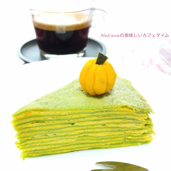 抹茶のグリーンと南瓜イエローの断面がきれいです♪