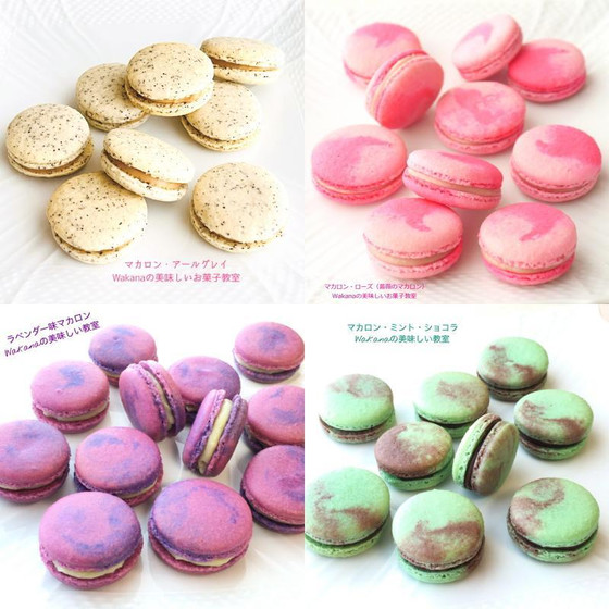東京JR赤羽駅前プライベートお菓子レッスン★ハーブティーや紅茶の香る★マカロン・パリジャン2種類（ラベンダー、チョコミント、ローズ、アールグレイ）から選択可）追加受講で3種類、4種類受講可能。