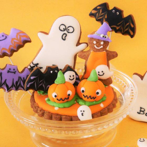 ハロウィンのアイシングクッキーレッスン