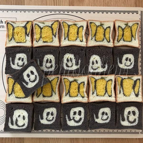 ハロウィンデコ食パン～おばけとかぼちゃ