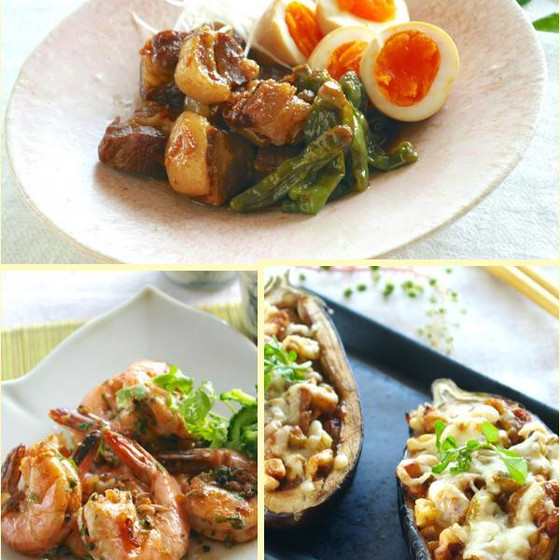 オンライン　一緒に作ろう♪（説明を聞くだけでもOK)　マーマレード風味の角煮や胡椒の刺激がたまらないえび料理など、気分が上がるおうちごはん