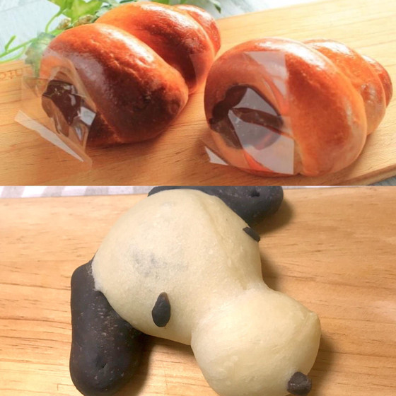 チョココルネとスヌーピーパン