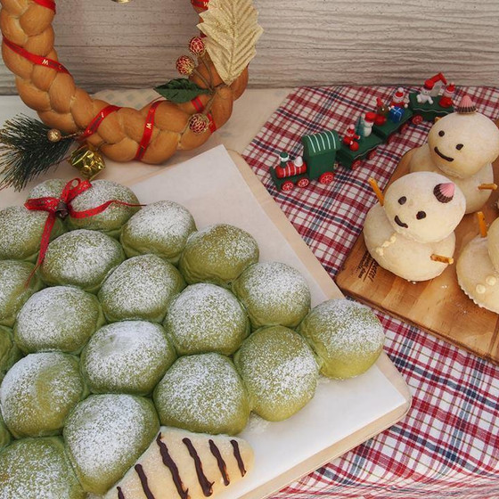 クリスマスレッスン　雪だるまパン＆ツリーパンとお料理