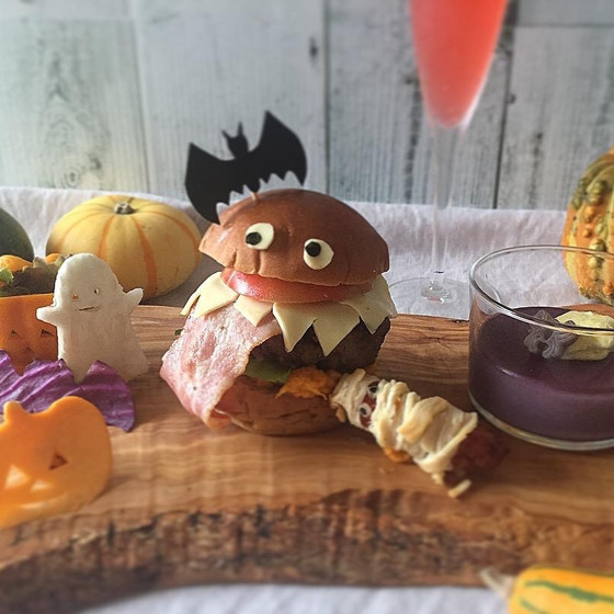 オリーブボードで カフェ風 ハロウィンプレート