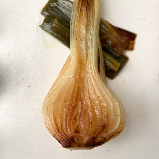 葉玉ねぎのオイル蒸し