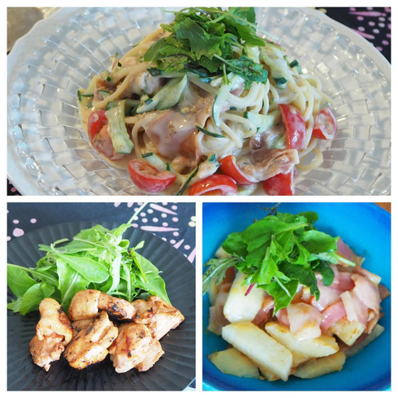残暑もさわかに♪鶏肉・冷製パスタ・長芋おつまみをレモン風味で