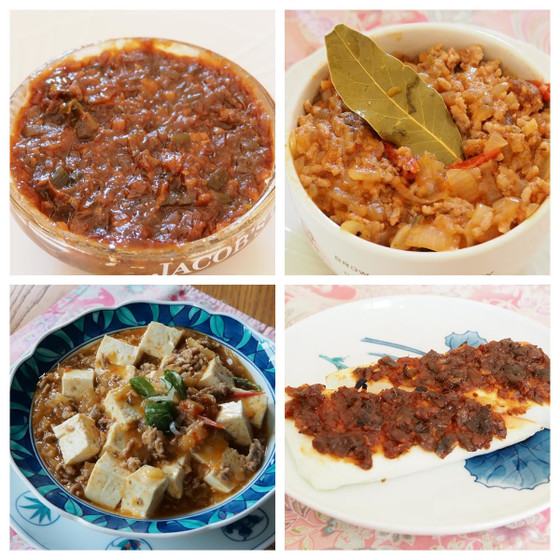 ねぎしょうが味噌であったか♪和風ミートソース・麻婆豆腐＆はんぺん焼き