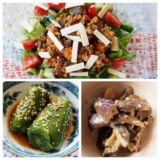 エスニックで夏を楽しむ♪タコライス＆ピーマンの煮びたし・茄子のナムル