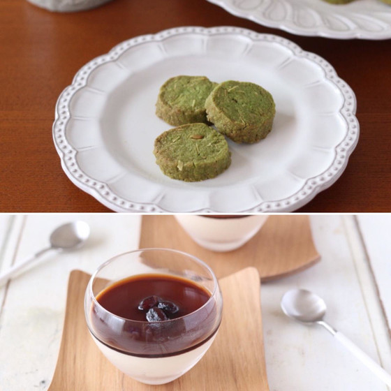 グルテンフリー・米粉の抹茶クッキー＆豆腐きなこムース