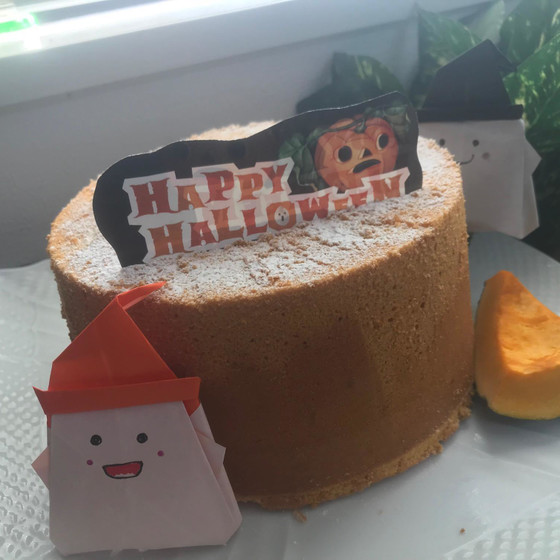 「パンプキンシフォンケーキ」ハロウィンのかぼちゃのシフォンケーキ　１７㎝丸シフォン型１台実習