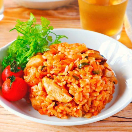 ゴロゴロ具材のチキンライス
