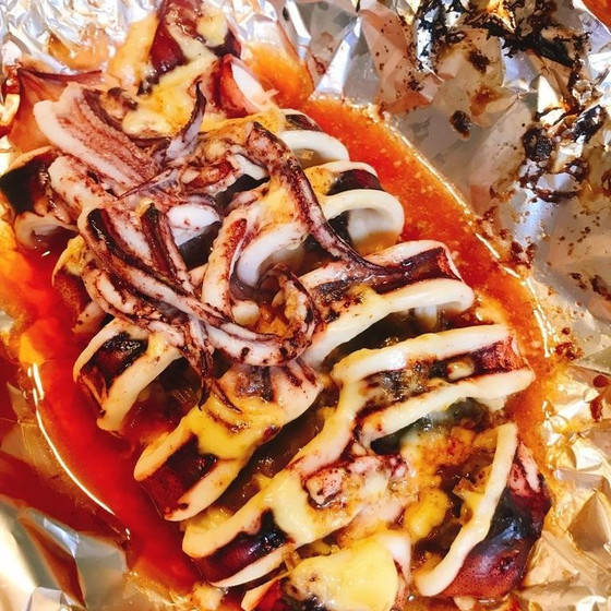 なすとベーコンのトマトソース・丸ごとイカのホイル焼き