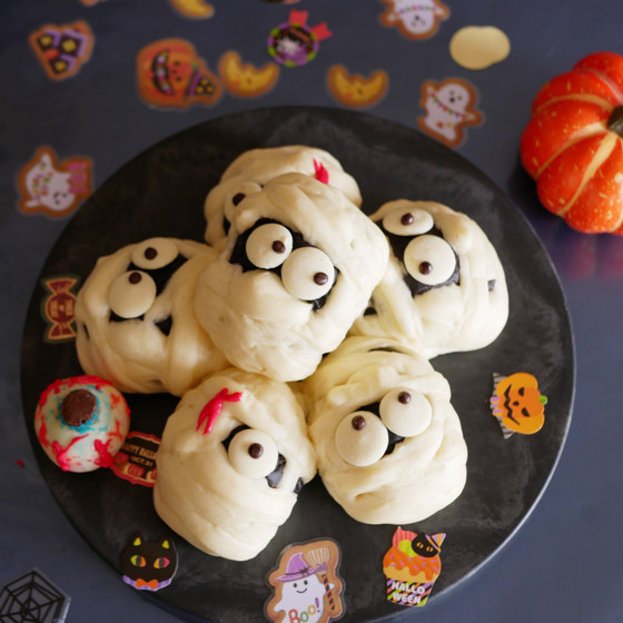 ハロウィン　ミイラちぎりパン