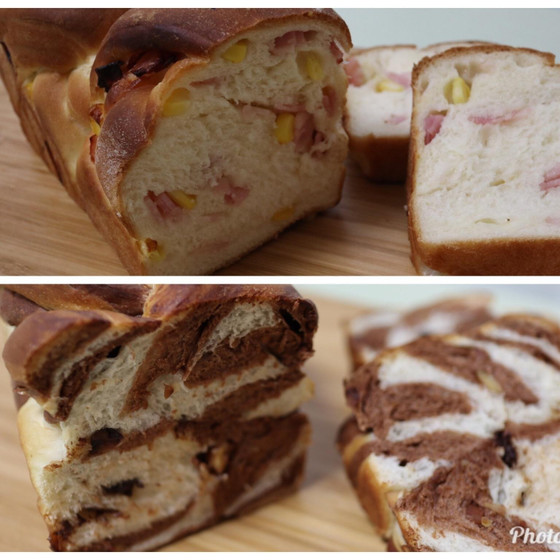 ダブルチョコマーブルとお総菜パン