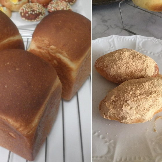 イーストの米粉食パン・揚げきな粉パン