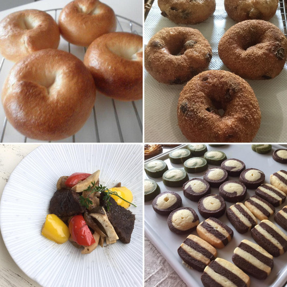 酒種ベーグル2種、クッキー、黒毛和牛と根菜のワイン煮
