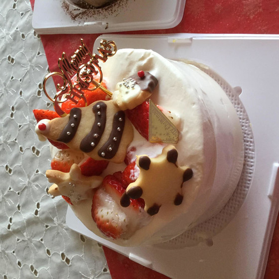 クリスマスケーキ「苺ジュレとチーズムースの白いケーキ」