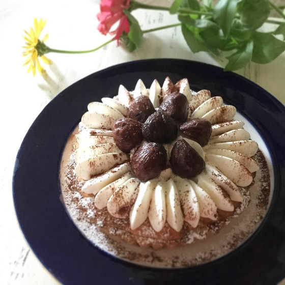 栗のケーキレッスン、パンランチ付き