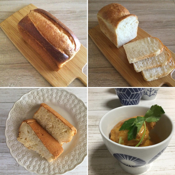 酵母食パン2種と苺酵母シフォンケーキ