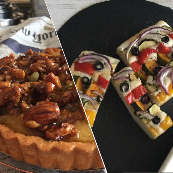 キャラメルナッツの米粉タルト&酒種米粉フォカッチャ