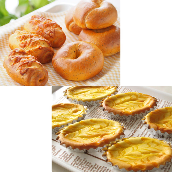 手ごねパンレッスン・イタリアンベーグル＆ウィンナーベーグルとマンゴーのチーズケーキ