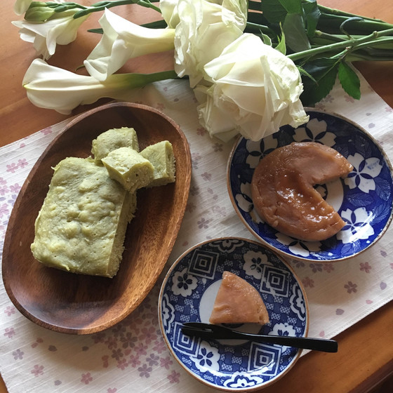 こどもお菓子教室 桜ういろうと抹茶蒸しパン