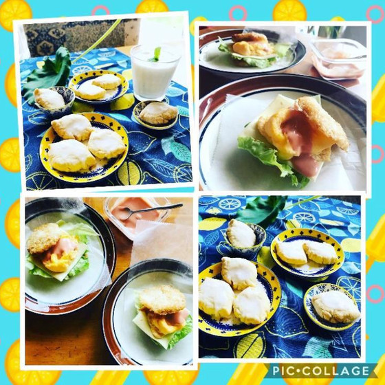 LINEで！ライスバーガーとレモンクッキー、スムージー♫
