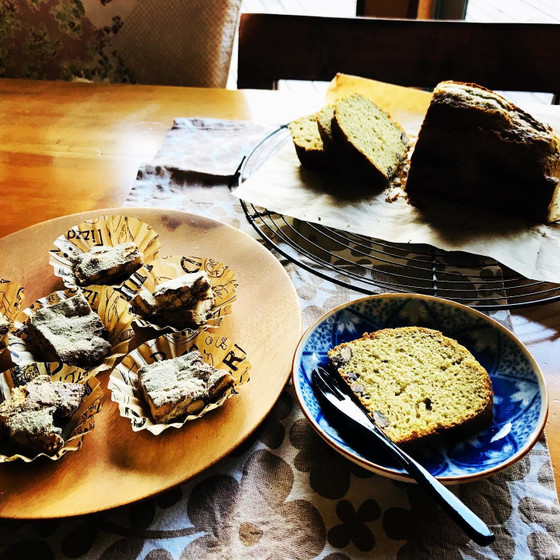 敬老の日！キッズ　抹茶甘納豆パウンドケーキと雪Q餅クッキー