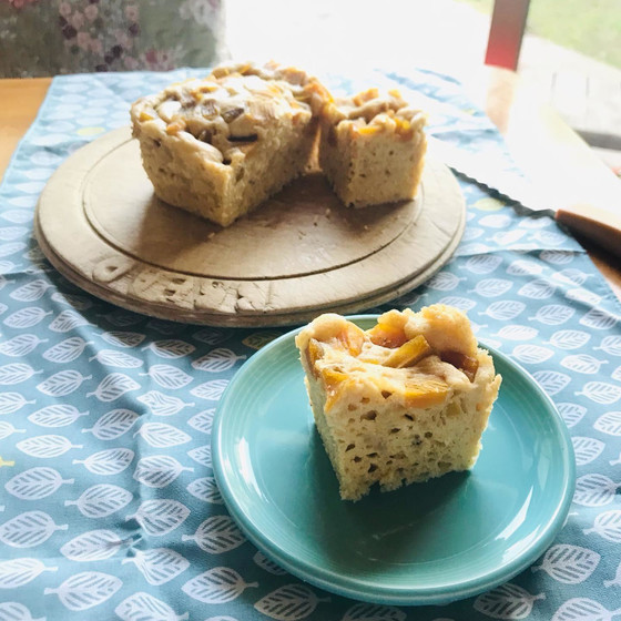 キッズレッスン♫簡単レンジで＊干し芋でできるお芋たっぷり蒸しケーキ*