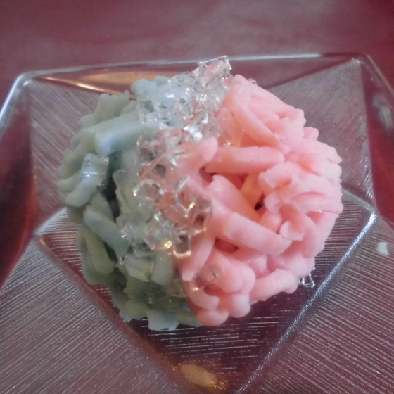 ７月の和菓子はきんとんと寒天寄せで