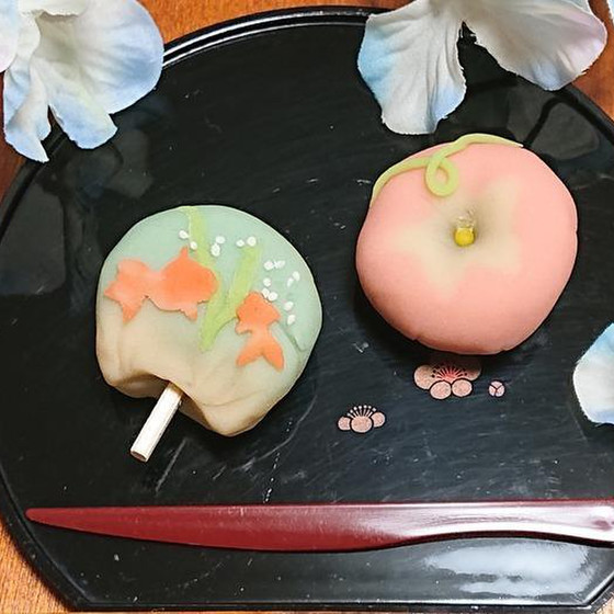 和菓子「練り切り～うちわ＆朝顔～」7月お薦めレッスン♪