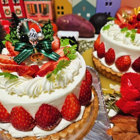 タルトM「クリスマスのショートケーキタルト」コースレッスン♪